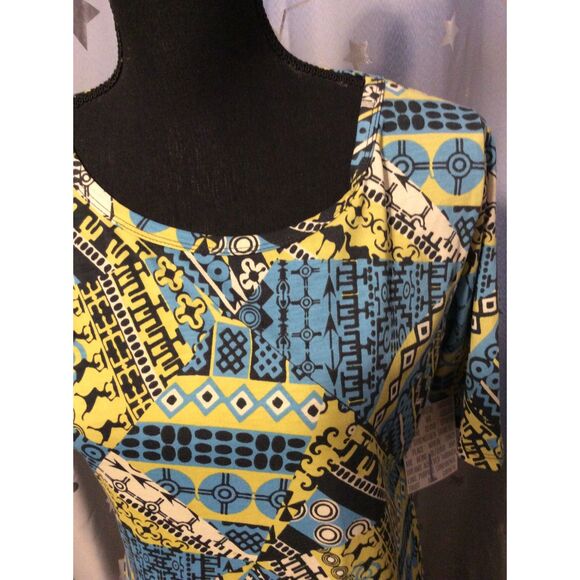 New NWT LuLaRoe Print Dress Stretch Julia Large L Short Sleeve - Picture 3 of 5